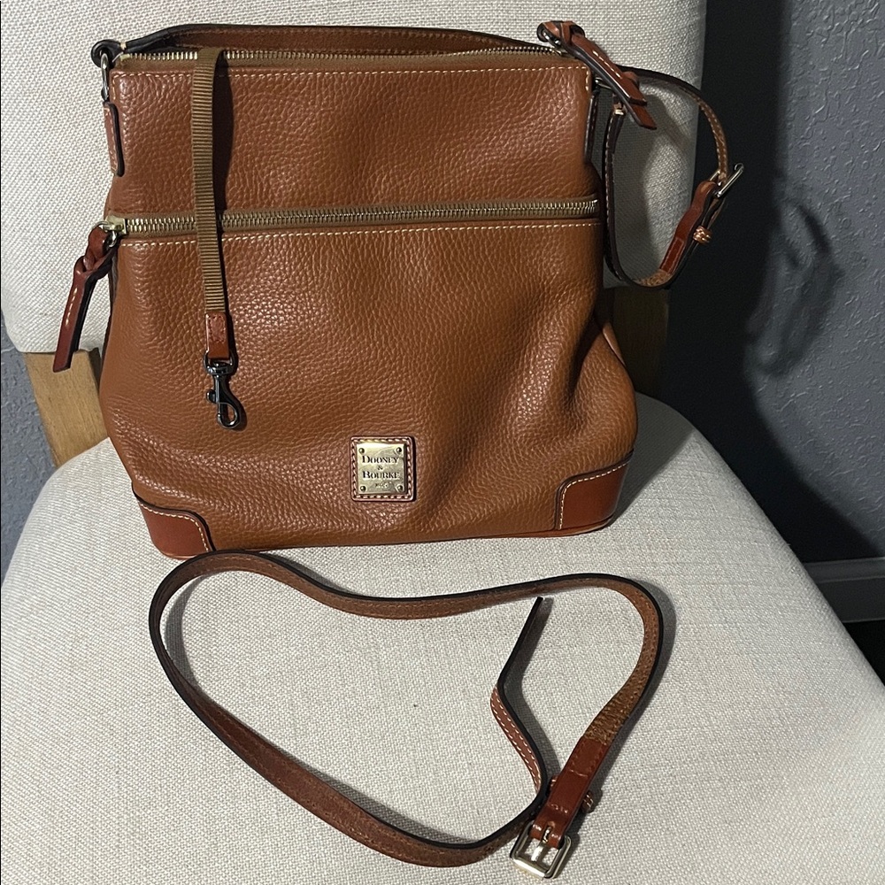 Dooney & Bourke Tan Leather Messenger Bag